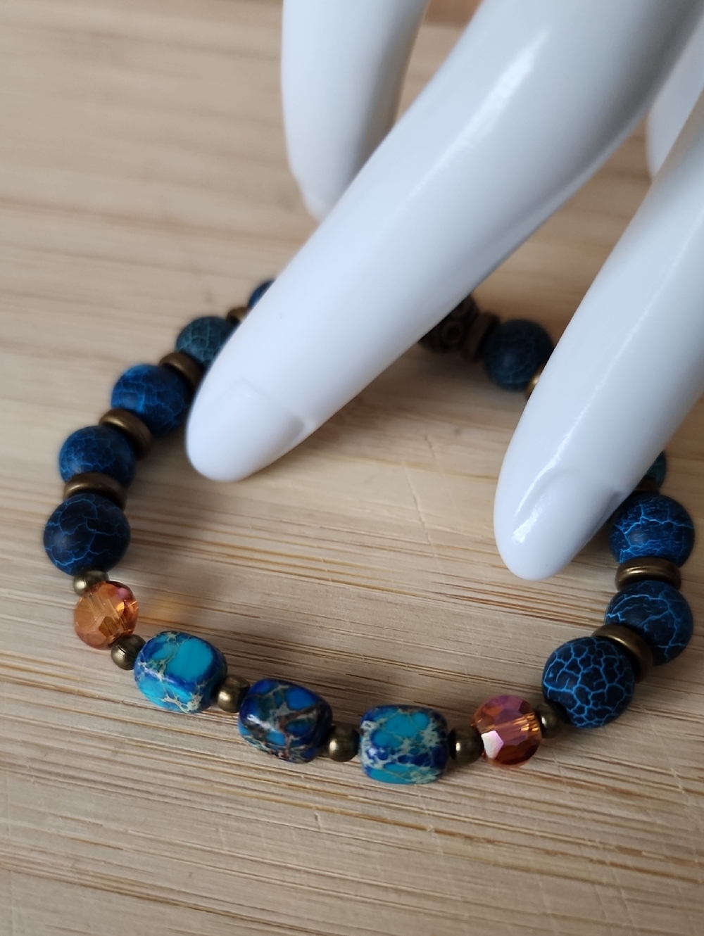 🆕️Blue Beaded Stretch Bracelet